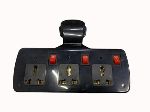 BLAGO 3 PIN Multi Plug with Indicator White and Black,3 Way Switched Adaptor, Universal Plug Travel Adaptor (Black)-image-47