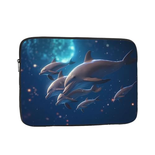 Elegant Dolphin Laptop Sleeve Case 17 Inch Suitable For Notebook Computer Tablet Traveling Carrying Simple Case