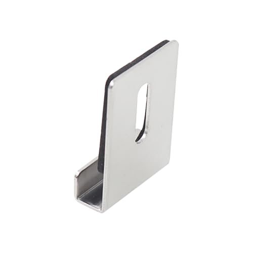 Image of Metal Mirror Clip,ULIFESTAR SUS304 Wide Channel Mirror Hanger Clip,Large Mirror Retainer Clip,Heavy Frameless Mirror J-Channel Mount Wall Clips with Screw 36*25mm /1.42*0.98 inch with Gasket Silver 12PCS