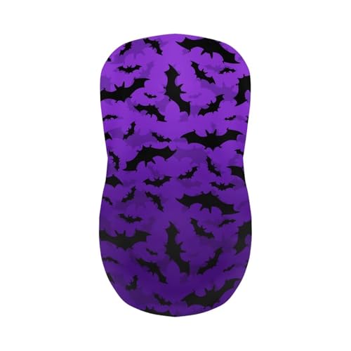Image of Bar Stool Covers with Backs Halloween Bats Purple Height Mid Low Back Chair Protector Stain Resistant Bar Stool Chair Covers Counter Height Chair Covers Set of 2