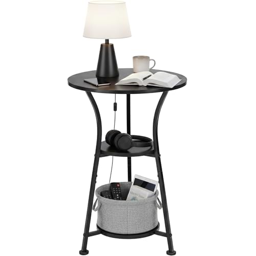 Dulcii Small Round End Table for Narrow and Small Space,