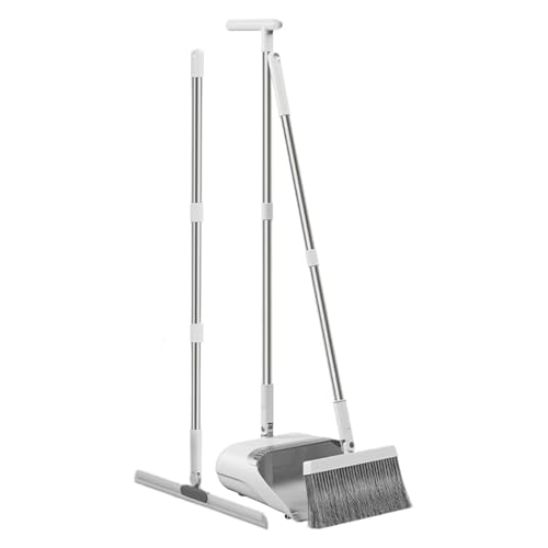 Juego de escoba y recogedor – Combinación de recogedor y recogedor plegable | Escoba y escoba plegable flexible para el hogar y la cocina