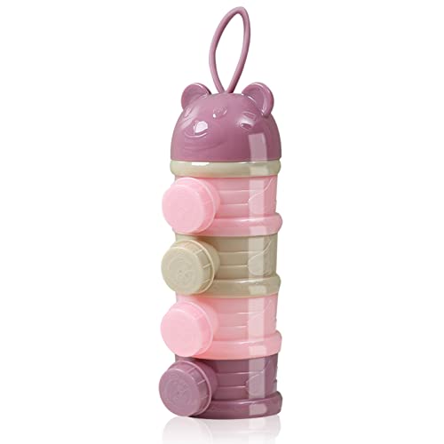 4 Lagiger Milchpulver Portionierer Baby Milchpulver Dispenser Milch Pulver Spender Milchpulverspender Milchpulver Portionierer Tragbare Milchkasten Baby Portionierer Pulver Baby Milchpulver Box (pink)