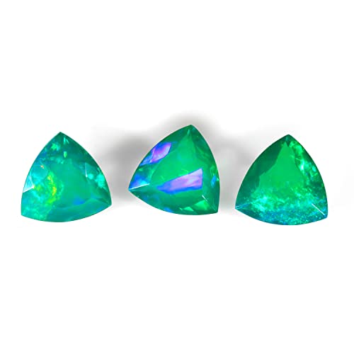 Natural Ethiopian Opal Green Birthstone Cut Trillion Shape 8 Mm Loose Cut Gemstone For Ring, Pendant And Jwelery Making (1 Piece) #TOP1