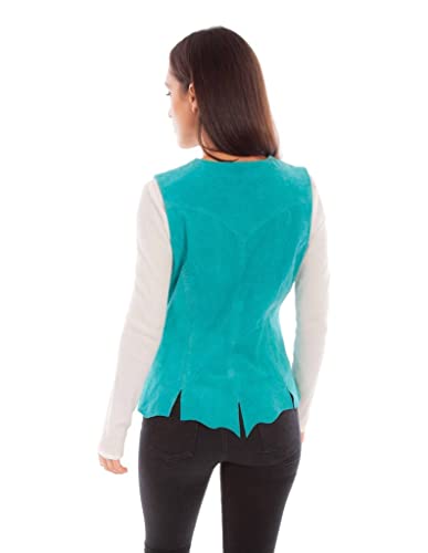 Scully Western Vest Womens Button Front Leather Whipstitch F0_L11022