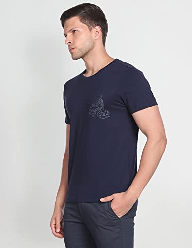 Image of Arrow Sport Men Regular fit CottonShort Sleeves Single Jersey Cotton T-Shirt
