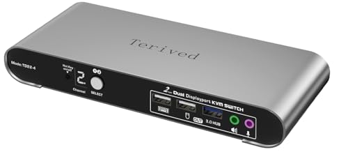 Commutateur KVM DP USB 3.0 4K 144Hz avec commutateur écran DisplayPort et audio