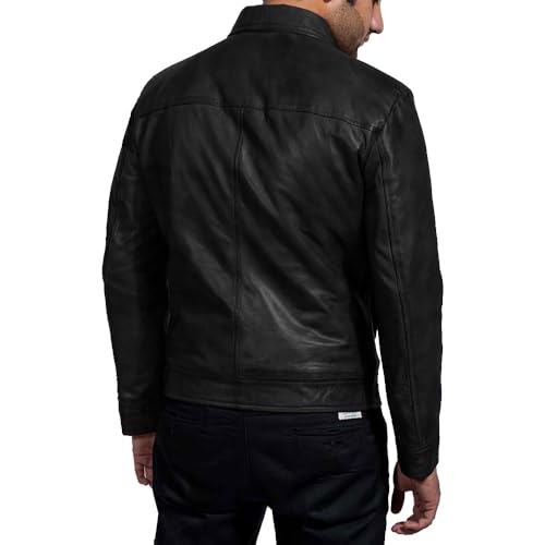 Mens Leather Jacket - Real Lambskin Classic Vintage Style Leather Jackets For Men Brown Leather Jacket for Mens