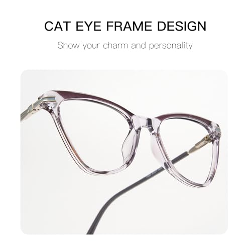 Image of Cyxus Cat Eye Blue Light Blocking Glasses for Women Men Tr90 Frame Anti Eye Strain UV400 Protection Computer Glasses 8189