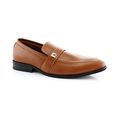Delli Aldo Mario M19501 Mens Classic Formal Penny Loafers, Brown, Size 8.5 Cover
