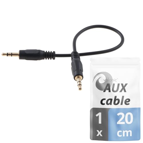 valonic cavo AUX corto - 20 cm - 3,5 mm - cavo jack audio- maschio maschio - 0,2m - per auto,...