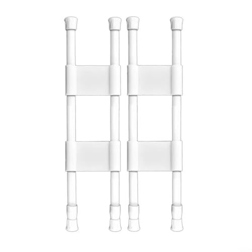 Fauhapyway Double barre de tension à ressort réglable pour réfrigérateur de camping-car, armoire de rangement de 40 à 70 cm (blanc 40 à 70 cm)
