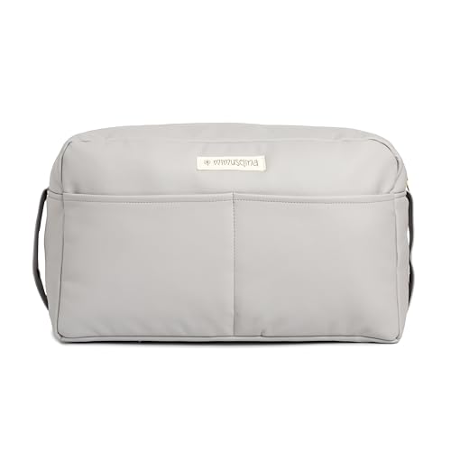 MIMUSELINA | Bolso Carro Bebé Bolso Organizador de Gran Capacidad | con + 7 Compartimentos | Regulable al Manillar del Carro | Maleta de Hospital o Mochila para el Carrito | Pearl Avenue