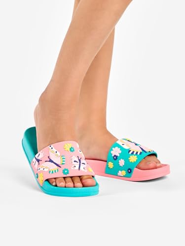 Dedoles Badeschuhe & Hausschuhe Damen Herren & Kinder Badesandalen lustige Designs Bücher Kaffee Party Pizza Fuchs Bär Lama Wolken Geschenk, Farbe: Süße Schmetterlinge, Gr.: 35 EU 5