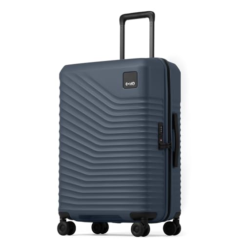 Image of Coolife Luggage, Lightweight PC Hardside Suitcase, Checked-Medium 24-Inch