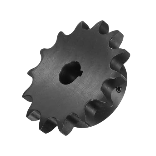 Image of uxcell #60 Chain Roller Sprocket B Type, 3 /4 inch Bore 14 Tooth Single Strand Chain Sprocket, Carbon Steel, Keyway with Set Screws