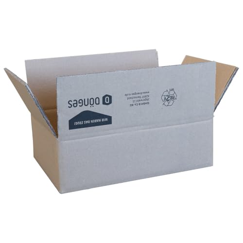 Dönges Caja plegable con base y tapa, 350 x 250 x 120 mm JD136490 (caja de cartón para mudanzas)
