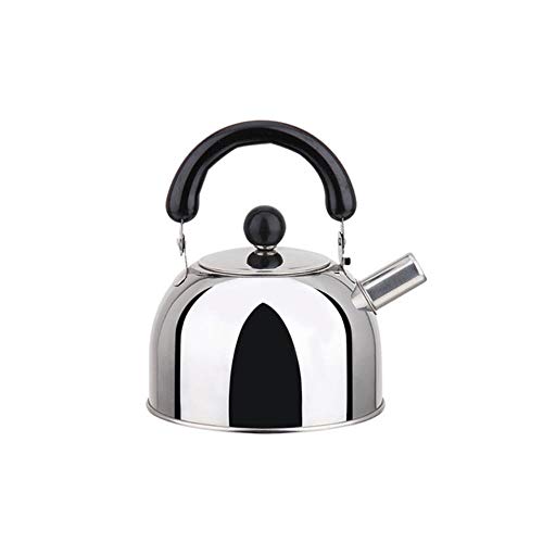 Edelstahl-Schallkessel Halbkugeliger Induktionsherd Gasherd mit Edelstahl-Pfeifkessel mit flachem Boden, wie abgebildet, 2L