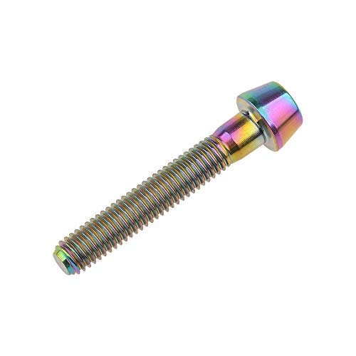 Image of Titanium Ti Bolt M5x9 16 18 20 25 30 35 40 45 50 55 60mm Tapered Head Screws Pack of 4 (M5x30mm, Ranibow)