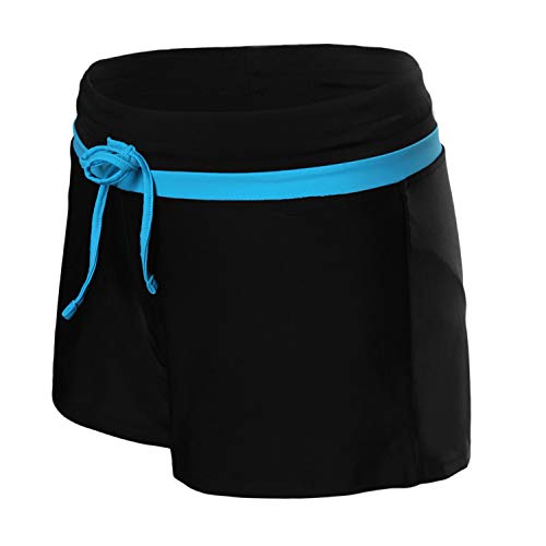 Ajcoflt Calções de banho com cordão ajustável para mulheres, com forro curto, calções de banho para
