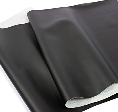 Mybecca Black Weatherproof Faux Leather Finish Marine Vinyl Fabric Half Yard (1.5 Foot x 54 Inch) Material Sheets for Upholstery Crafts, DIY Sewings, Sofa, Handbag,