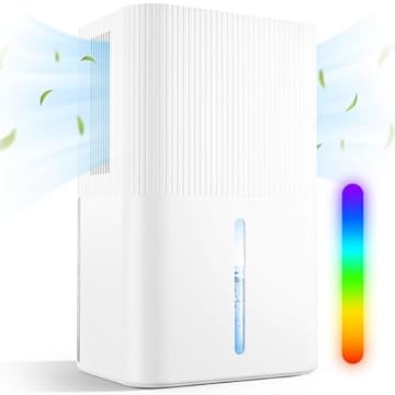 2700ML Deumidificatore Casa Silenzioso Deumidificatore con 6/8/10H Timer, 7 colori, Sbrinamento Automatico Portatile per Camera da Letto,Bagno,Armadio,Ufficio