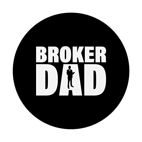 Profession Job For Men - Broker Dad PopSockets Swappable PopGrip, Black - Image 3