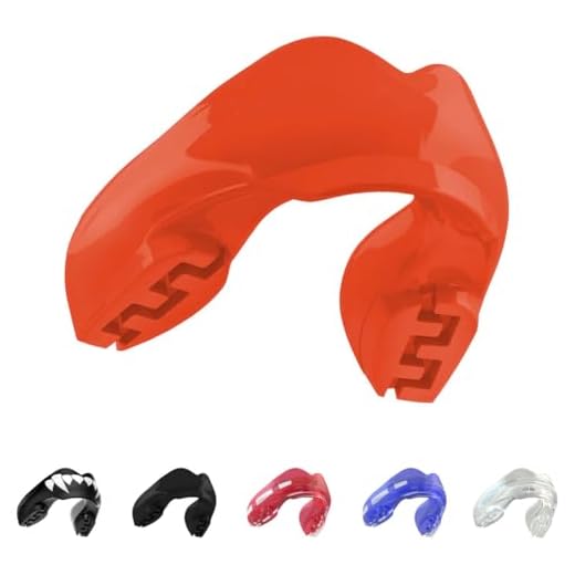 SAFEJAWZ Sport Zahnschutz für Zahnspangen Einheitsgröße Sport Mundschutz Für alle Vollkontakt-Sportarten einschließlich Rugby, MMA, Kampfsport, Kickboxen, Judo, Hockey & Boxen (Rot)