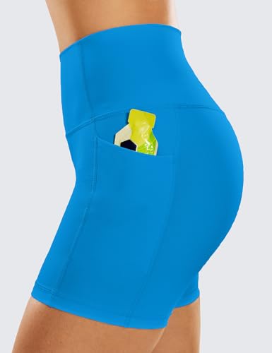 Image of CRZ YOGA Biker Shorts Pockets 5 inch | Naked Feeling, Sleek, Decent Compression, Yoga, High Waisted, for Women
