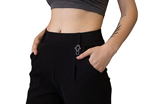 Pantaloni-Donna-Nero-Vita-Alta-Elasticizzato-a-Sigaretta-Caviglia-Leggins-Donna-Termici-di-Spessore-Casuale-Moda-Abbigliamento-Donna-Autunno-Invernali