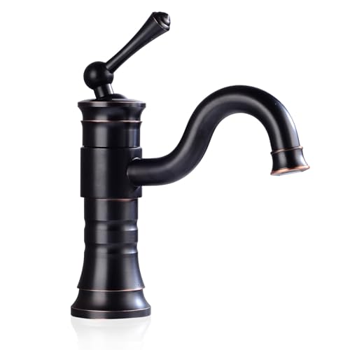Robinet de lavabo antique en cuivre mitigeur eau chaude froide durable