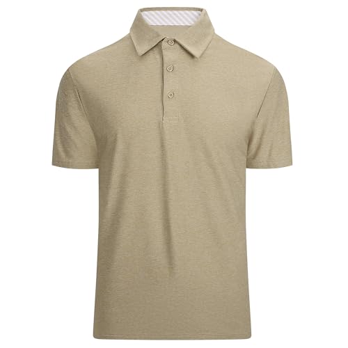 Alex Vando Mens Golf Shirt Moisture Wicking Quick-Dry Short Sleeve Casual Polo Shirts for Men