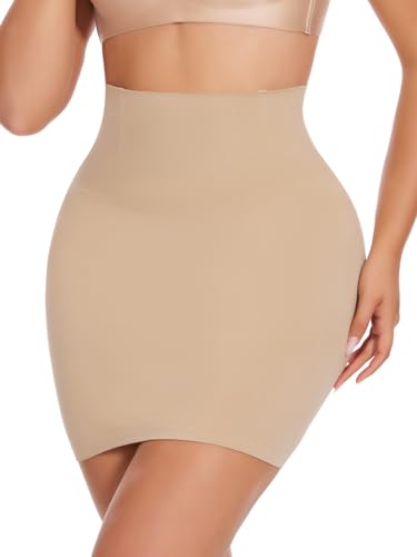 JOYSHAPER Shapewear Dress Slip for Under Dresses Half Slip Tummy Control High Waist Seamless Slip Skirt Body Shaper