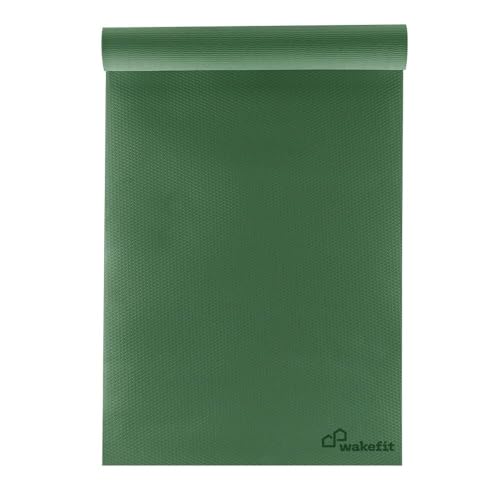 Image of Wakefit Yoga Mat | Anti Slip Single Layered | 72 X 24 inch | 4 mm Thick | Army Green Asana | With Strap