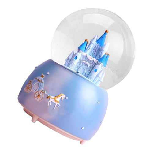HAKIDZEL Caja de Música Bola de Cristal Decorativa con Castillo de Cuento de Hadas Ornamento Romántico para Escritorio Decoración Navideña sin Batería Adorno Ligero y Estable para Hogar