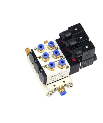 Électrovanne 4V210-08 distributeur pneumatique 24v avec embase collecteur et raccord 6mm - 2