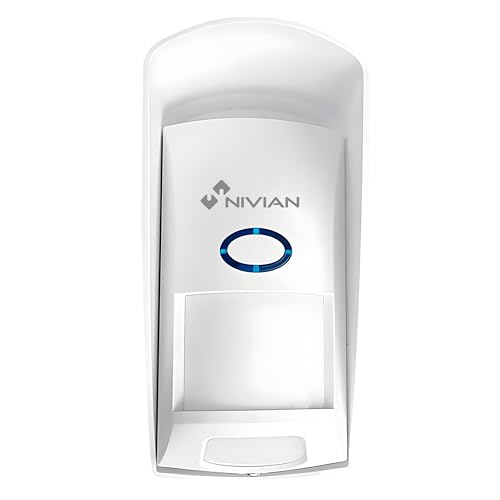 NIVIAN Sensore di Movimento da Esterno Wireless 433 MHz – Rilevatore Presenza PIR Infrarossi, Immunità Animali