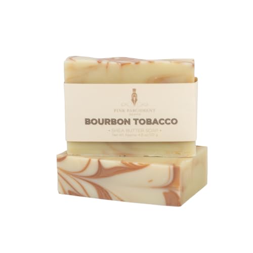 Pink Parchment Soaps Bourbon Tobacco Soap - Handmade Shea Butter