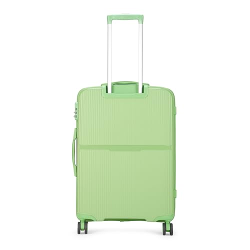 Image of VIP Plastic Hard Shell 8 Spinner Wheels Glider NXT Check-in Trolley Bag Set - (51+61+71cms) for Travel (SO3, Light Green), Small, Large, Medium