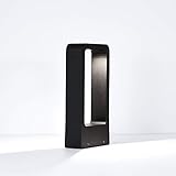 baliza jardin blanca Luces exterior suelo, moderno, decorativo y funcional, de líneas rectas e iluminación dirigida hacia el suelo con 180º de apertura. De aluminio inyectado y difusor transparente. Es mucho más duradero y Adecuado para paisajes, parques, villas, jardines, jardines, paredes, garajes, etc.