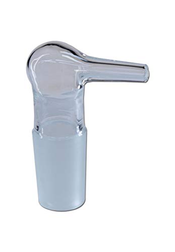 Black Leaf | Bong Schlauchkupplung 90° für 7mm Schlauch | klar | aus Borosilikatglas | NS 19 (18,8mm) | Bong Zubehör