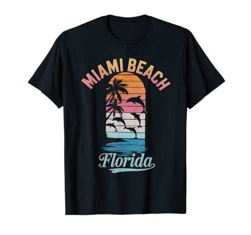 Miami Tshirt Men's Women Retro Florida Miami Beach USA T-Shirt