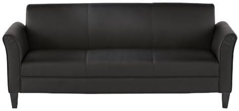 Alera Reception Lounge Furniture, 3-Cushion Sofa, 77w x 31-1/2d x 32h, Black