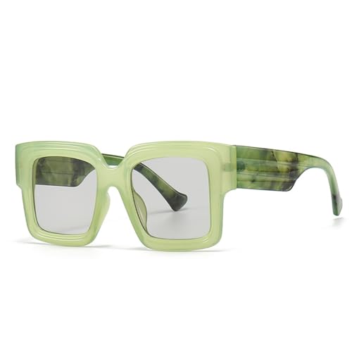 Lunettes de soleil surdimensionnées vertes à jambes larges monture rétro originale