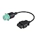 OBD2 Adapter, 9 Pin to 16 Pin OBDII Truck Diagnostic Scanner Cable Adapter Connector for Diesel Engine