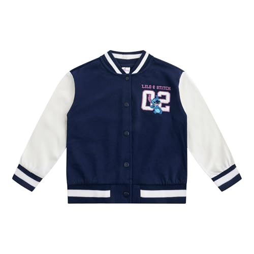Disney Lilo & Stitch Minnie Mouse Girls Letterman Varsity Bomber Jacket for Big Kids2