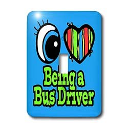 3dRose LSP_105752_1'Bright Eye Heart I Love Being a Bus Driver Interruptor de palanca individual, multicolor