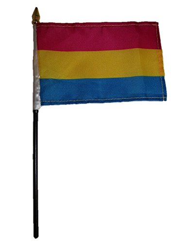 Wholesale Lof of 6 (6 Pack) Gay Pride Pansexual Rainbow 4"x6" Desk Table Flag