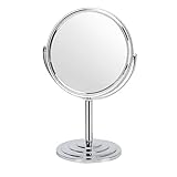 Wtrgas 1X 3X Magnifying Makeup Mirror Vanity Mirror for Tabletop, Silver 7 Inch Standing Bathroom Cosmetic Mirror, Portable Double Sided Magnification Mirror