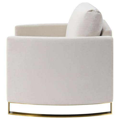 Sillón Arqueado Tapizado Beige miniatura 5